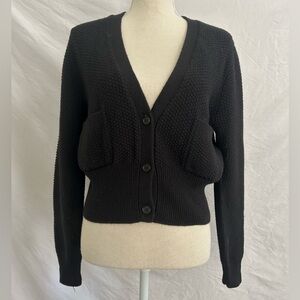 Essential Antwerp Anthropologie Chunky Knit Cropped Cardigan Sweater Wool Small